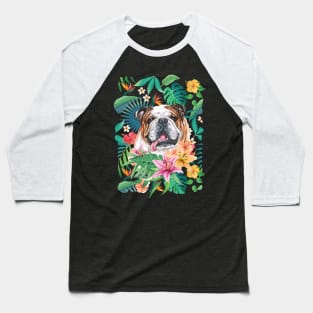 Tropical Brindle English Bulldog 3 Baseball T-Shirt